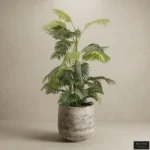 Artificial Palm Plant in Rustic Textured Planter