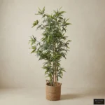 Artificial Bamboo Tree in Woven Basket