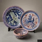 Blue Peacock Ceramic Set