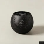 Black Perforated Candle Holder