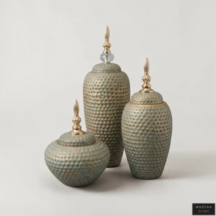 Verdigris Ginger Jar Set