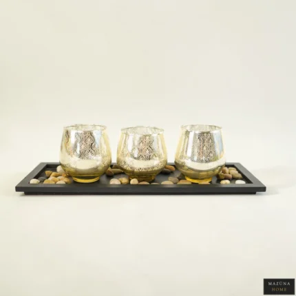 AMBER TEALIGHT TRAY SET