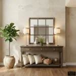 OAK GEORGIAN CONSOLE AND MIRROR