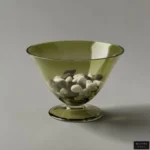 Olive Glass Pedestal Bowl