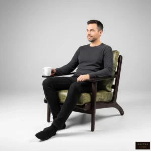 AL WAHA LIVING ROOM GENUINE LEATHER CHAIR - Image 3