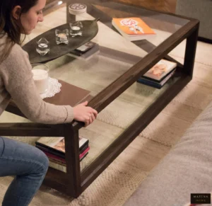 Valore Architectural Salon Coffee Table Oak Wood Edition - Image 6