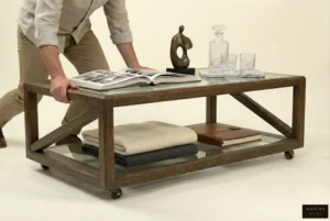 Valore Architectural Salon Coffee Table Oak Wood Edition - Image 4