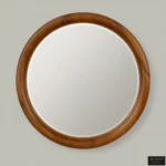 STOCKHOLM Mahogany Round Mirror